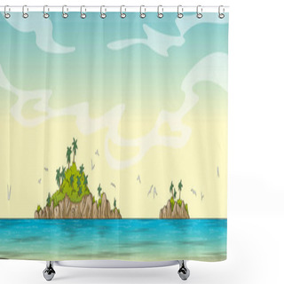 Personality  Cartoon Panorama Landscape Shower Curtains