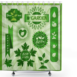 Personality  Eco Labels With Retro Vintage Design. Shower Curtains