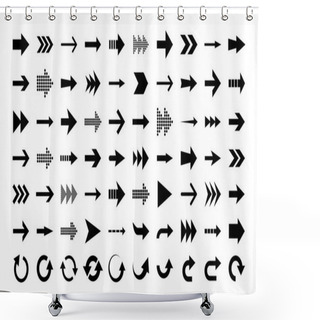 Personality  Set Of Different Arrows Isolated On White Background Shower Curtains