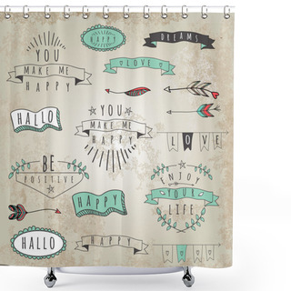 Personality  Collection Of Hipster Style Phrases. Shower Curtains