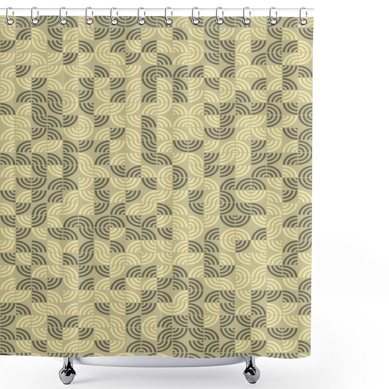 Personality  Abstract Geometric Pattern Generative Computational Art Illustration Shower Curtains