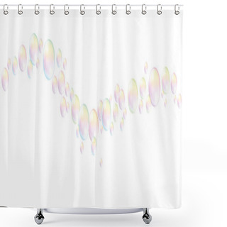 Personality  Blow Soap Bubbles Foam Wave White Shower Curtains