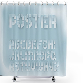 Personality  Paper Cut Font Type Shower Curtains
