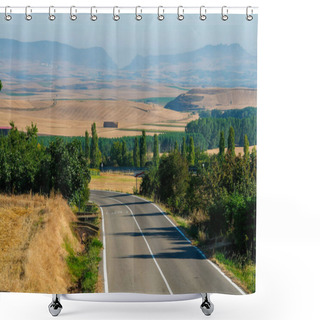 Personality  Picturesque Countryside In Northern Spain, Europe. Famous Camino De Santiago Road Shower Curtains