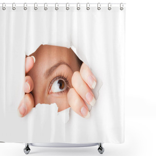Personality  Eye Looking Through Hole Shower Curtains