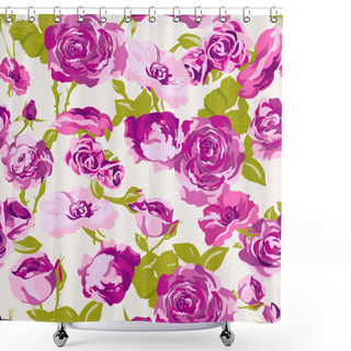 Personality  Vintage Seamless Roses Background Shower Curtains