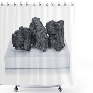 Personality  Black Coal And White Firelighter Shower Curtains