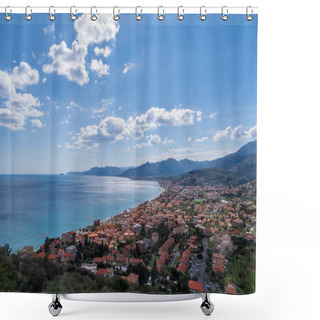 Personality  Borgio Verezzi, Ligurian Riviera, High Angle View Shower Curtains