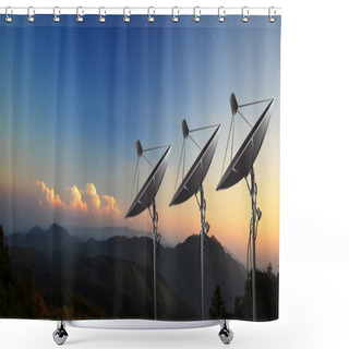 Personality  Satellite Dish With Sunset Shower Curtains