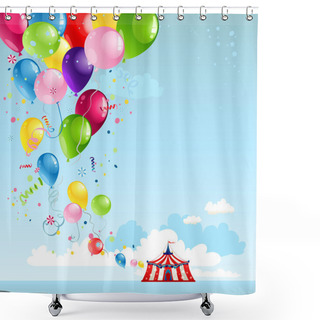 Personality  Circus Tent And Balloons Shower Curtains