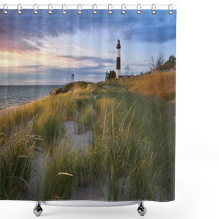 Personality  Big Sable Point Lighthouse. Shower Curtains