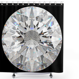 Personality  Gemstone: Top View Of Round Diamond Isolated Shower Curtains