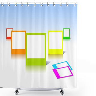 Personality  Colorful Photo Frames In Vector Art Shower Curtains