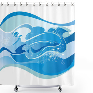 Personality  Element Of Water Shower Curtains