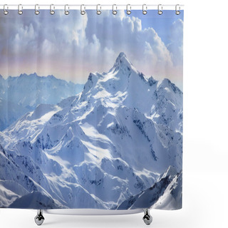 Personality  View On Elbrus Mount - The Highest Point Of Europe Shower Curtains