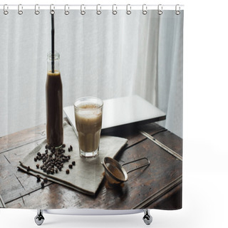 Personality  Coffee Drink And Glass Of Cappuccino Shower Curtains