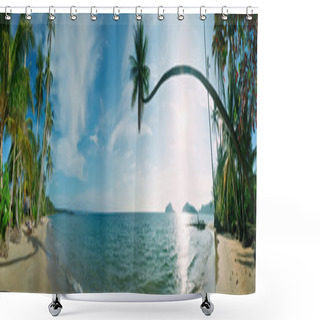 Personality  Panorama Of Tropical Beach Shower Curtains