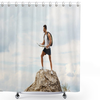 Personality  Hiker With A Backpack Shower Curtains