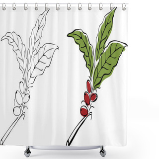 Personality  Coffee Tree Branch. Shower Curtains