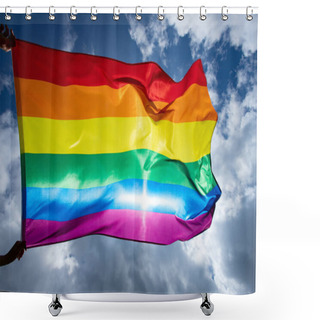 Personality  Colorful LGBT Flag Blows In The Breez. Shower Curtains