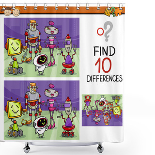 Personality  Finding Differences Game Cartoon Shower Curtains