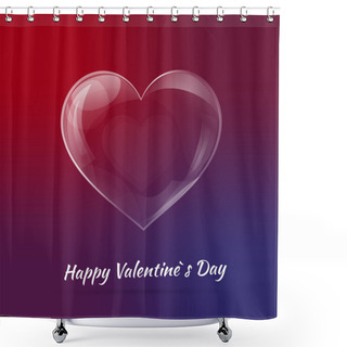 Personality  Vector Background For Valentine's Day With Glass Heart. Shower Curtains