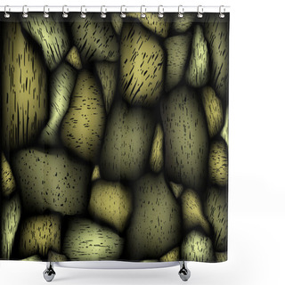 Personality  Stone Wall Shower Curtains
