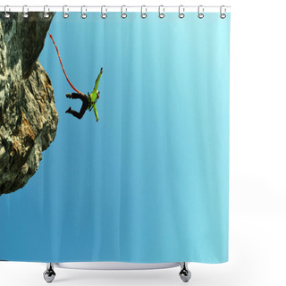 Personality  Jump Off A Cliff With A Rope. Shower Curtains