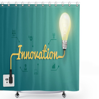 Personality  Vector Innovation Concept With Creative Light Bulb Idea Shower Curtains
