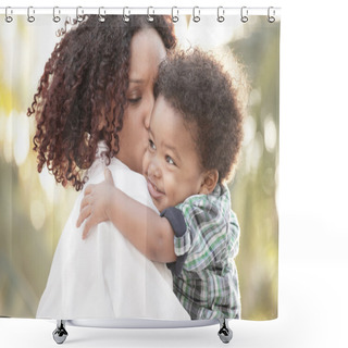 Personality  Loving Mother And Son Shower Curtains