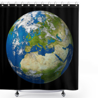 Personality  Planet Earth Featuring Europe And European Union Shower Curtains