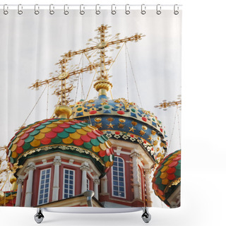 Personality  Towers And Colorful Cupolas Of Church Shower Curtains