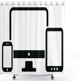 Personality  Computer Device Set Shower Curtains