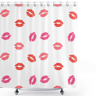 Personality  Red Lipstick Kiss Pattern Shower Curtains