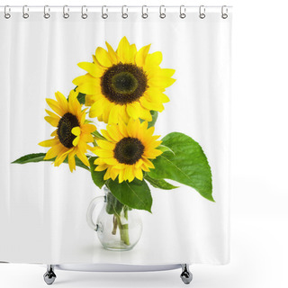 Personality  Sunflowers In A Glass Vase Shower Curtains