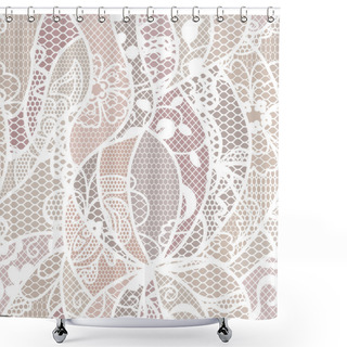 Personality  Lace Vector Fabric Seamless Pattern Shower Curtains