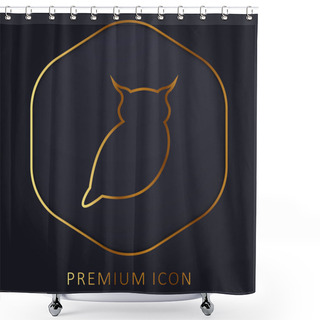 Personality  Big Owl Golden Line Premium Logo Or Icon Shower Curtains