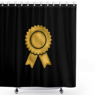 Personality  Badge Gold Plated Metalic Icon Or Logo Vector Shower Curtains