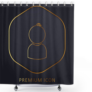 Personality  Boy Golden Line Premium Logo Or Icon Shower Curtains