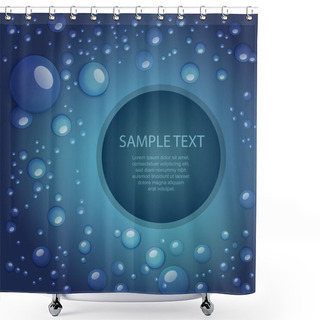 Personality  Blue Abstract Background With Drops And Copy Space Shower Curtains