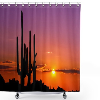 Personality  Sunset In Mexican Canyon Shower Curtains