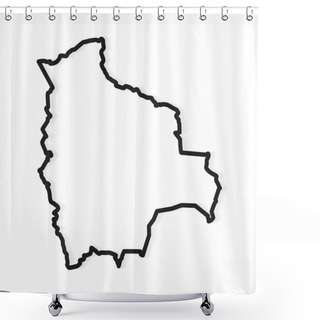 Personality  Black Outline Of Bolivia Map- Vector Illustration Shower Curtains