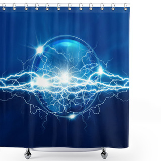 Personality  Magic Crystal Sphere With Electric Lighting, Abstract Background Shower Curtains