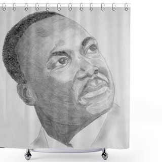 Personality  Martin Luther King Portrait Shower Curtains