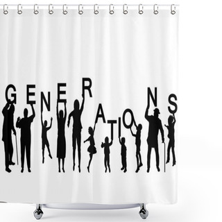 Personality  People  Holding The Word GENERATIONS Shower Curtains