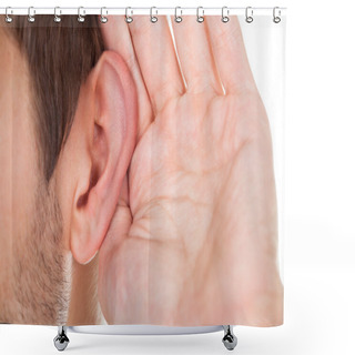 Personality  Hand Near Ear Shower Curtains