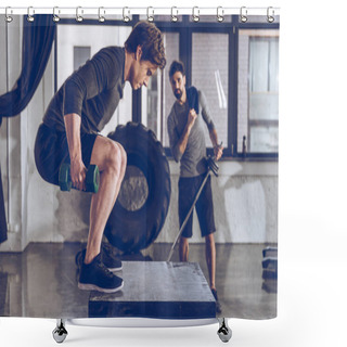 Personality  Sporty People At Gym Workout  Shower Curtains