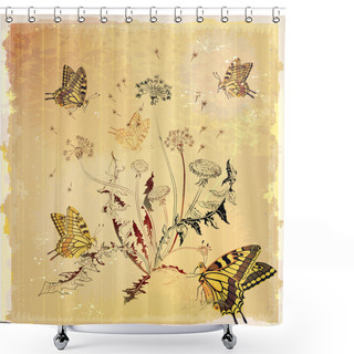 Personality  Background With Butterflies Shower Curtains
