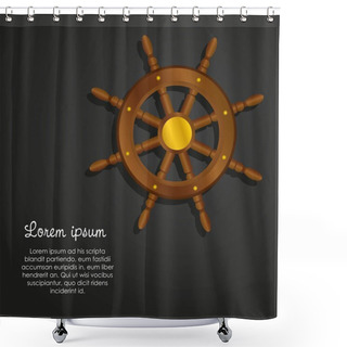 Personality  Boat Rudder Shower Curtains