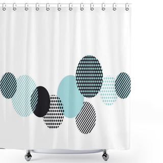 Personality  Blue And Black Abstract Geometry Pattern. Modern Geometric Motif Shower Curtains